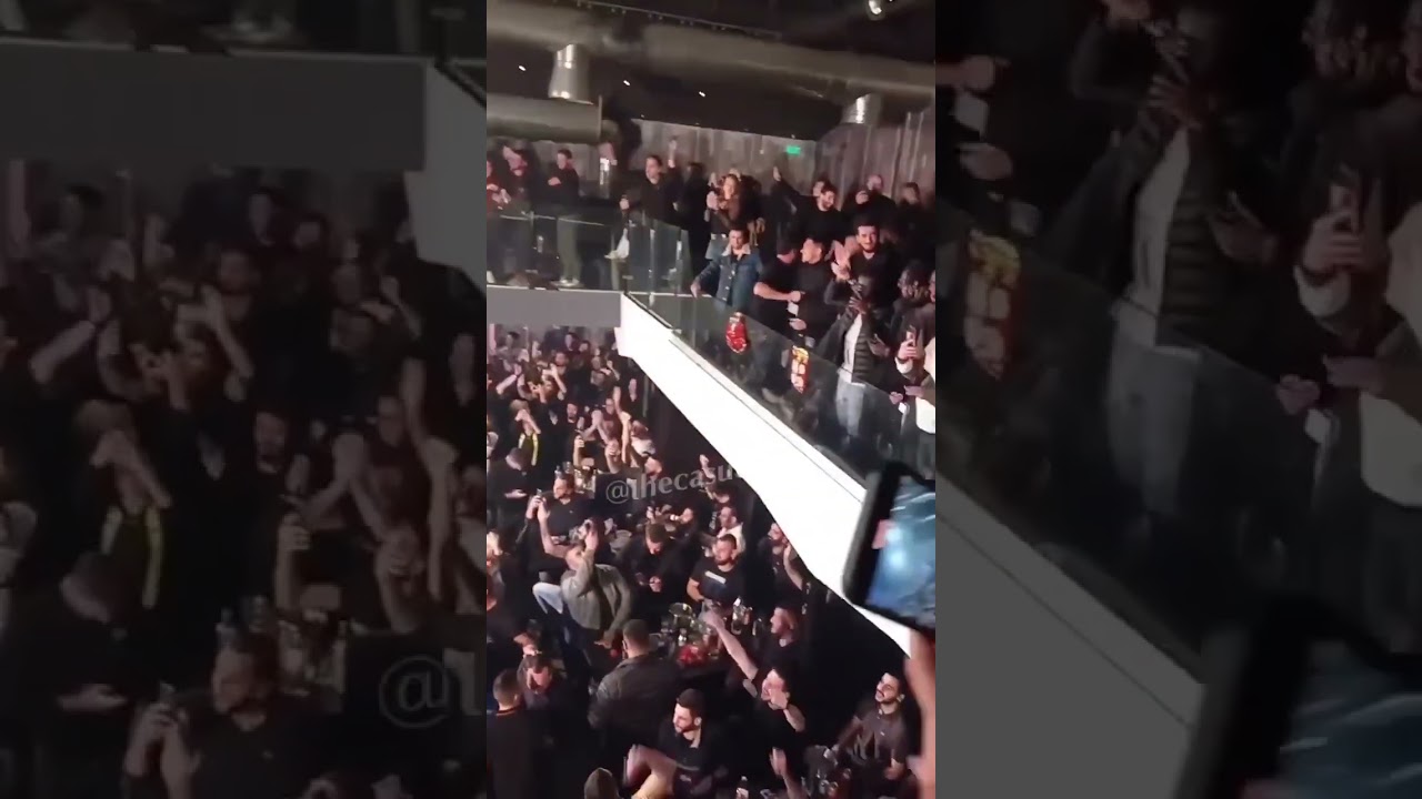 APOEL fans having a party at a nightclub in Cyprus