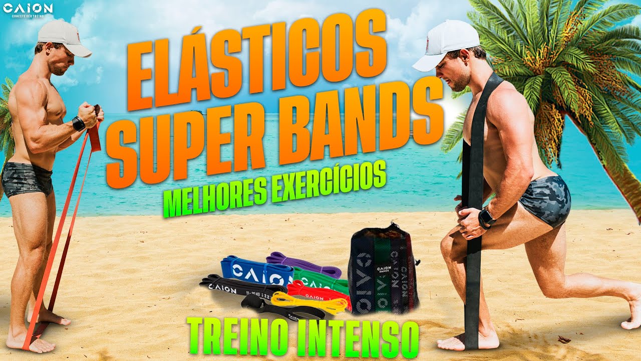 Exercícios com elástico extensor super bands para o corpo todo | Treine em qualquer local