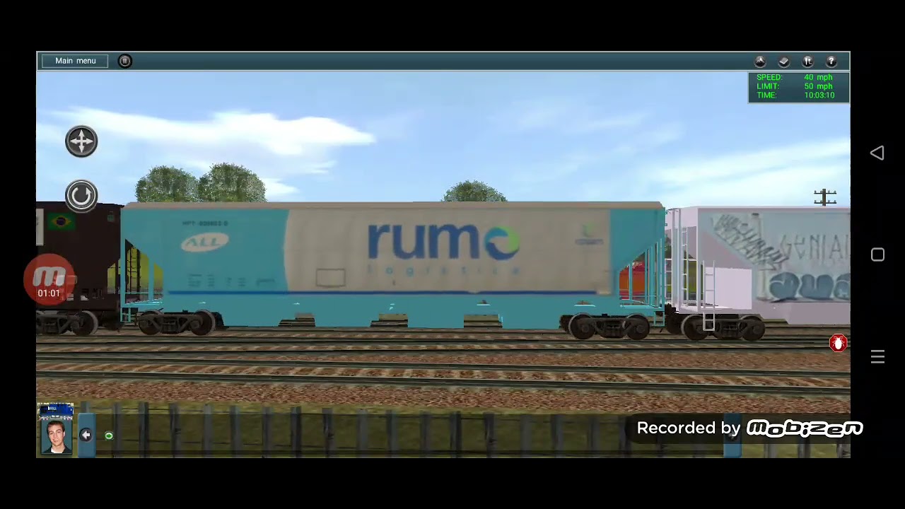 Trem graneleiro da rumo passando com uma c44-9wm da efc