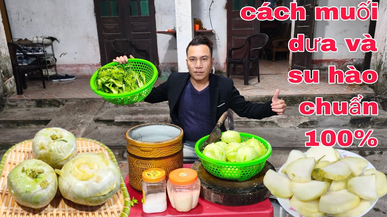 Cách muối dưa kết hợp với su hào ăn giòn tan tốt cơm lắm anh em lê toàn food