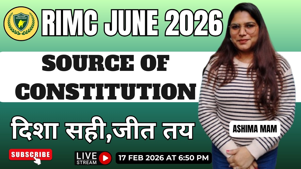 RIMC JUNE 2026 | GK | SOURCE OF CONSTITUTION | दिशा सही,जीत तय | BY AASHIMA MAM | ONLINE CLASSES