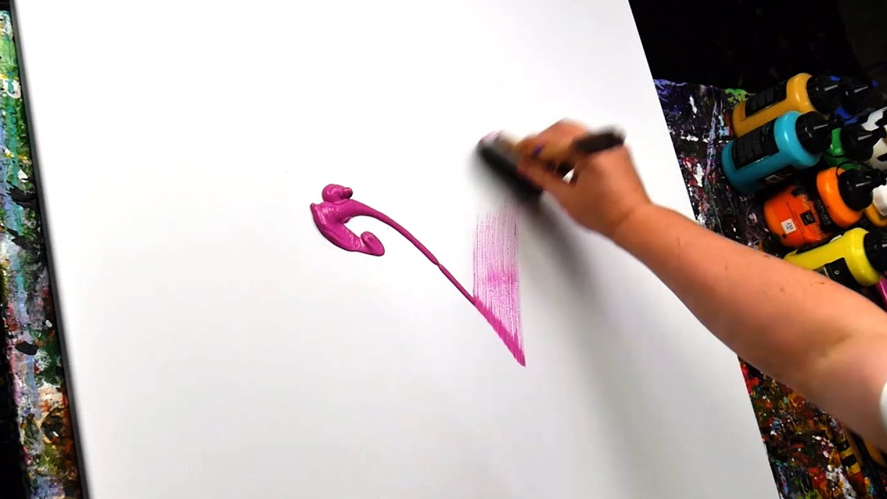 7 Abstract Paintings Demos With Acrylic - Oct 2017 Paint Compilation