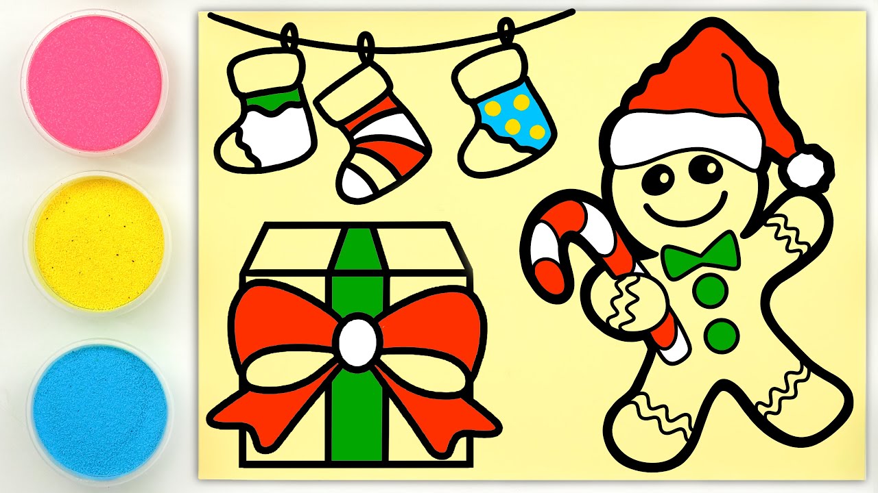 Christmas Gingerbread Sand Painting for Kids 🎄 Fun Holiday Art Videos Collection