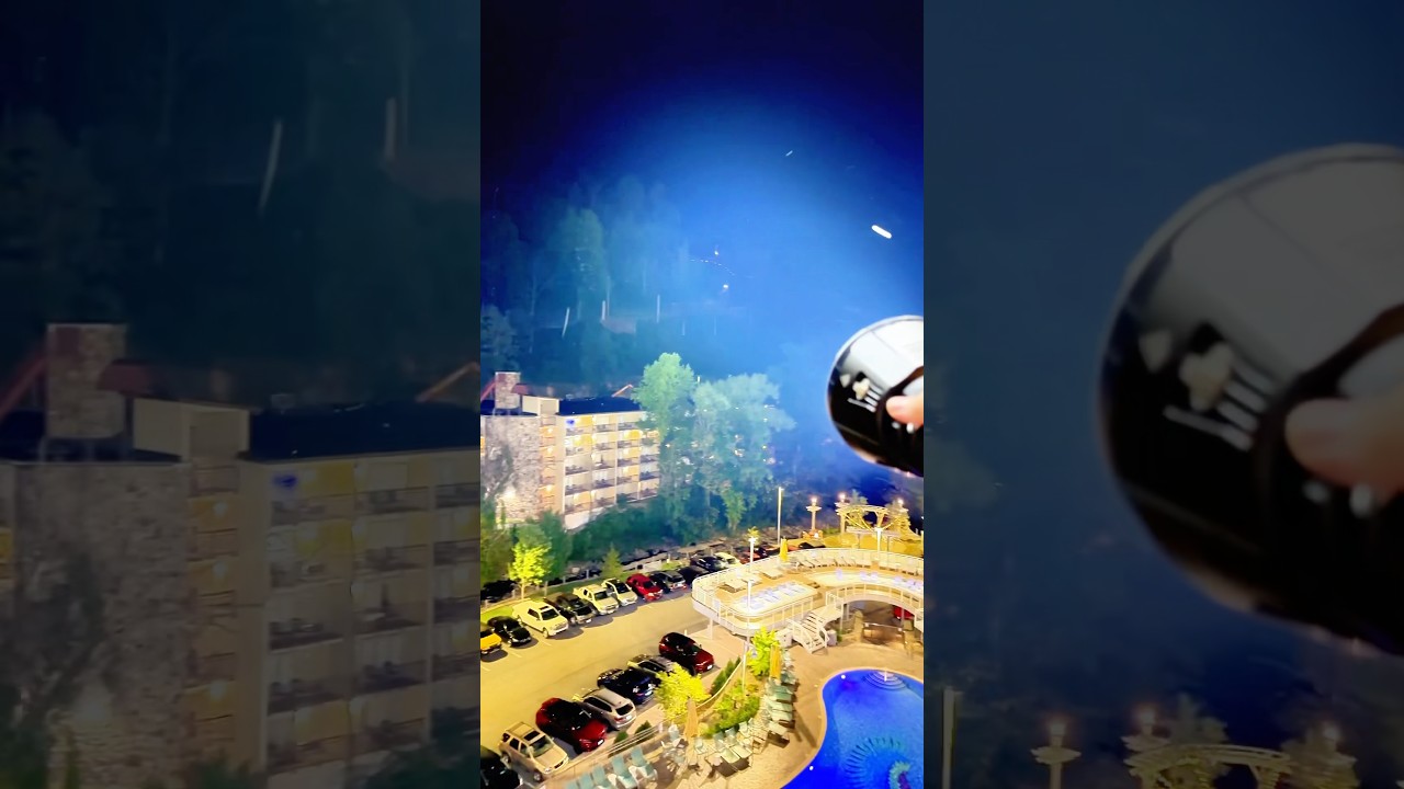 Worlds Brightest Flashlight Shines Over City!