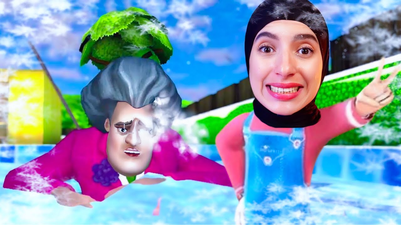 غرقت المدرسة الشريرة في المسبح 🥶😱 Scary Teacher 3D