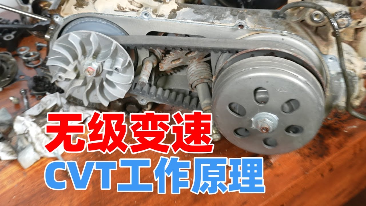 拆解摩托车发动机，几分钟就能看懂CVT无级变速的工作原理