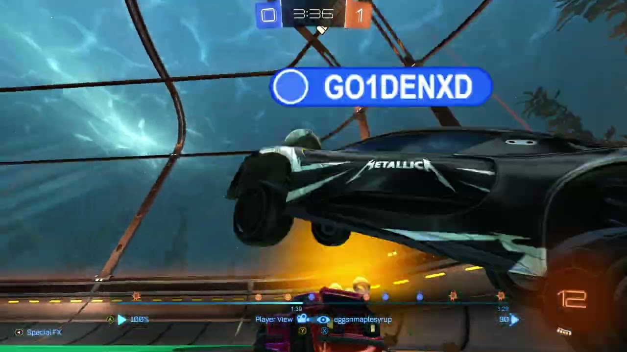 Rocket League 2v2 Ranked C3 1360mmr Insane Double Wavedash zero boost goal