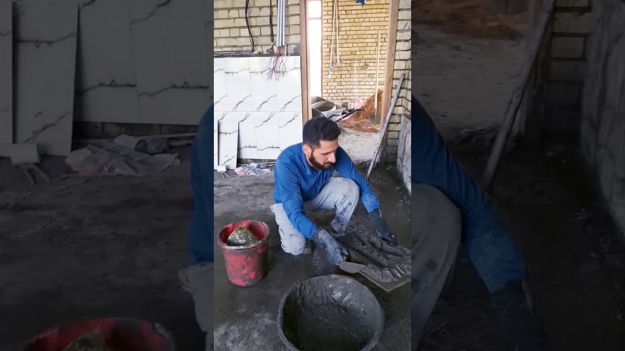طريقة عملي في تطبيق السيراميك عله جدار الطابوق