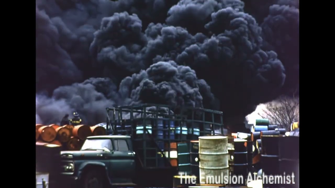 1970 Massive Newark New Jersey Tire Fire - Home Movie Footage ( Restored )