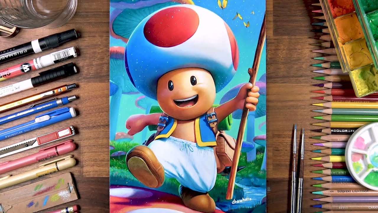 Drawing Kinopio (Toad) - The Super Mario Bros. Movie | drawholic