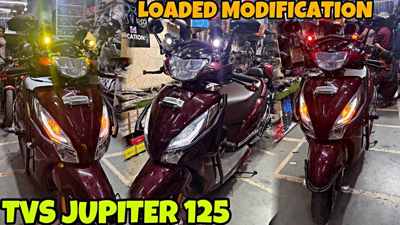 TVS JUPITER 125 2025 Top Notch Loaded Modification | Crash Guard Fog Lamp |