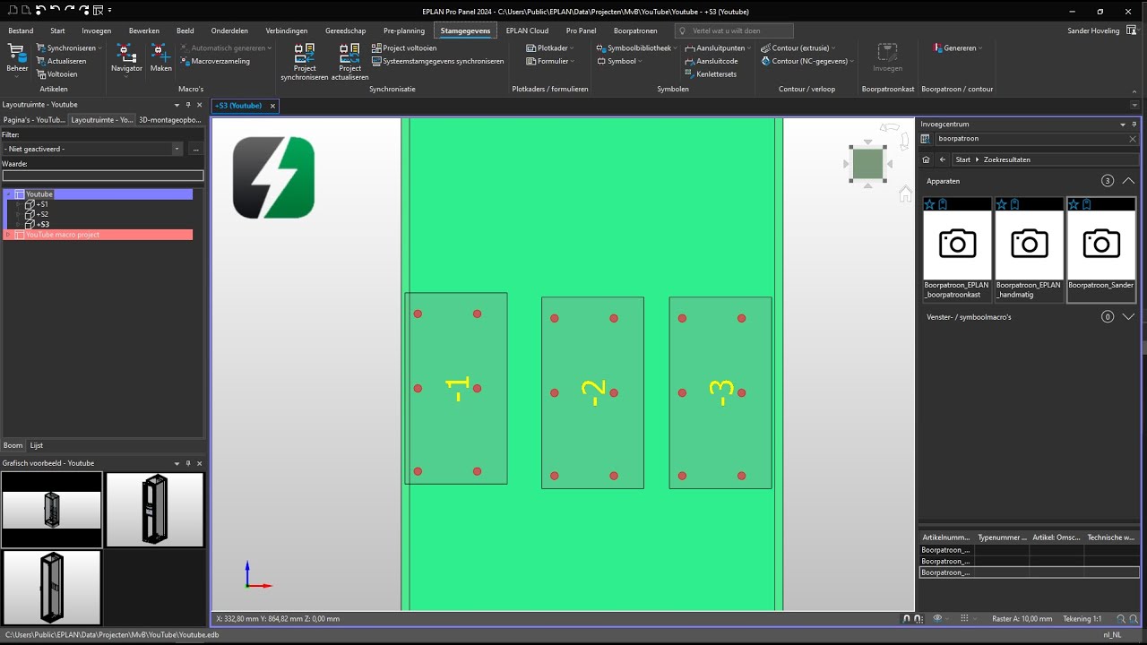 Boorpatronen in EPLAN Pro Panel