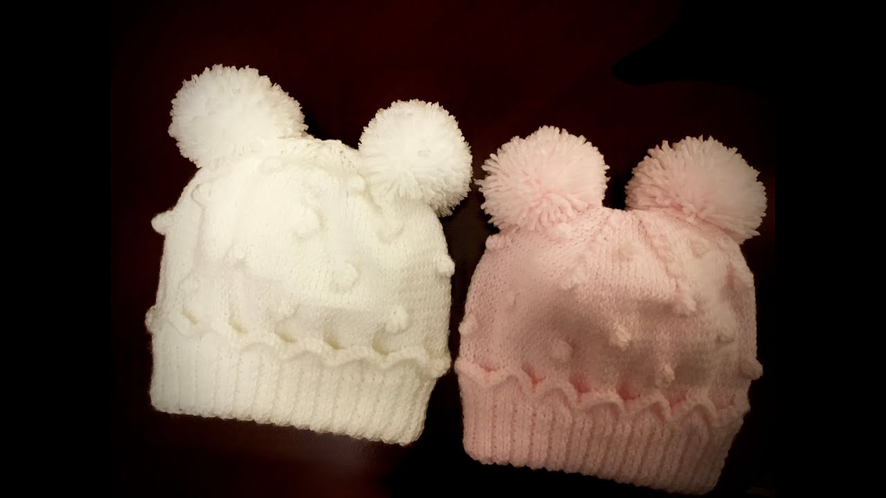 ÇİFT PONPONLU BERE Yapımı - 2/2 - İkinci Bölüm - Knitting Baby Beany Hat