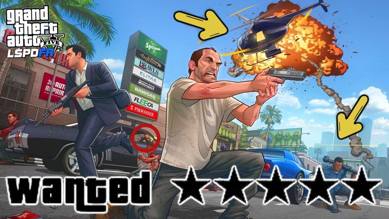 GTA 5 - MAX WANTED LEVEL ESCAPE! (Funny Moments)