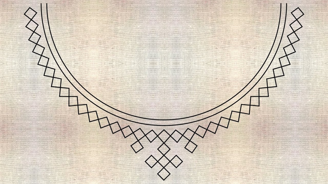 Gujrati Neck Design / Gujarati stitch work neck design Tutorial