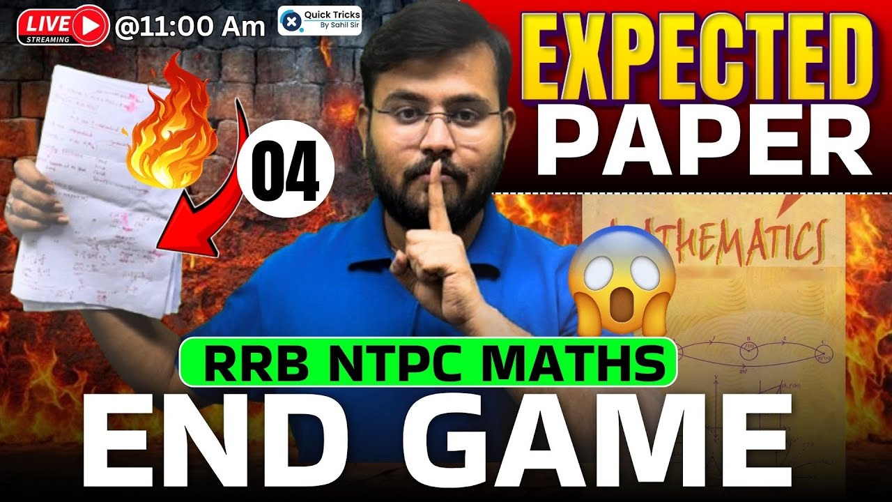 RRB NTPC 2025 Maths Expected Paper by Sahil Sir
