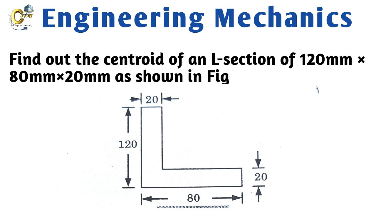 Find centroid of  an L-Section of 120mm*80mm*20mm.