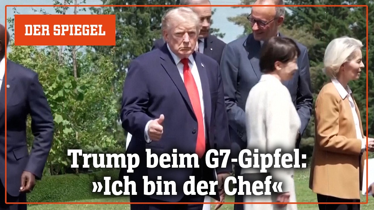 Szenen vom G7-Gipfel: Trump plustert sich auf und Meloni l&auml;sst das Rauchen sein | DER SPIEGEL