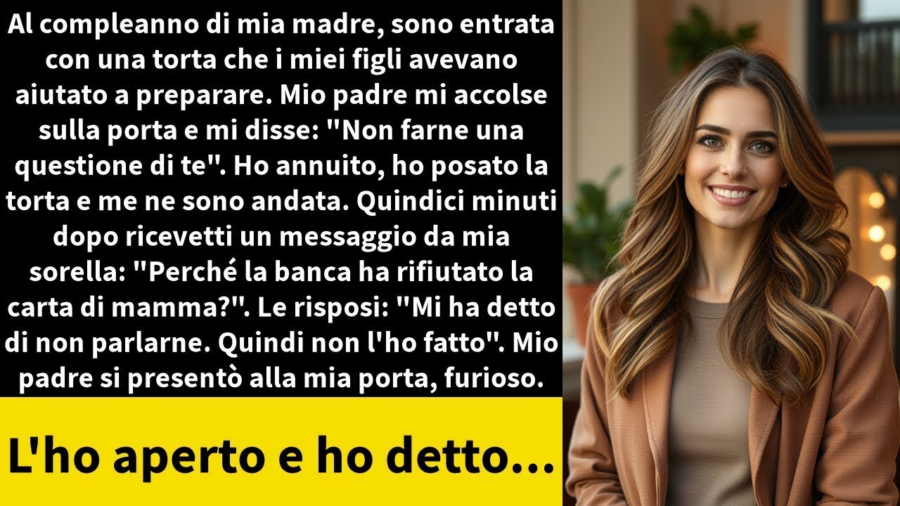 Al compleanno di mia madre, sono entrata con una torta che i miei figli avevano aiutato a prepara