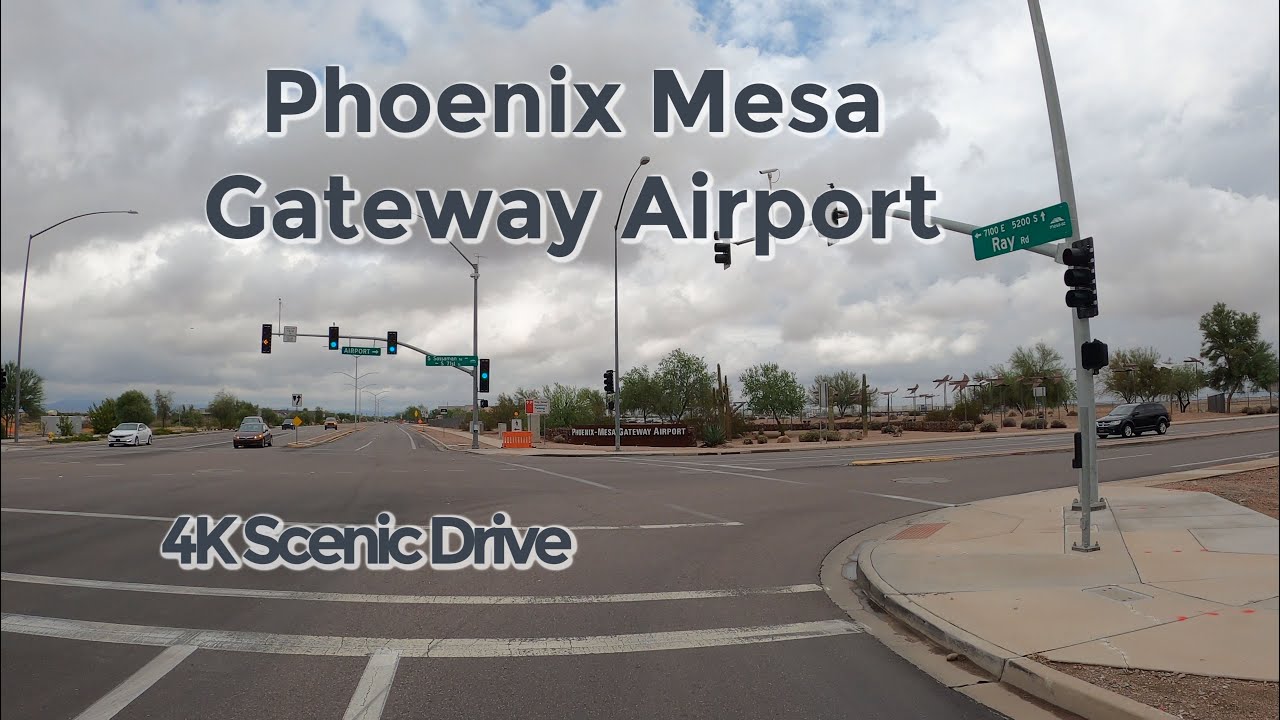Driving in Phoenix | 4K Mesa Gateway Airport 4K Tour