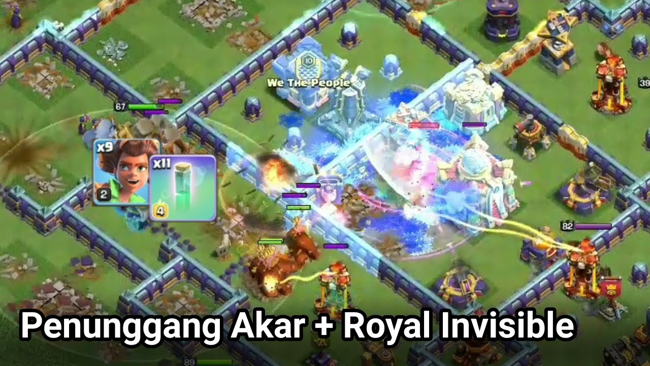 TH15 Kombinasi Penunggang Akar + Royal Invisible | Clash Of Clans Gameplay