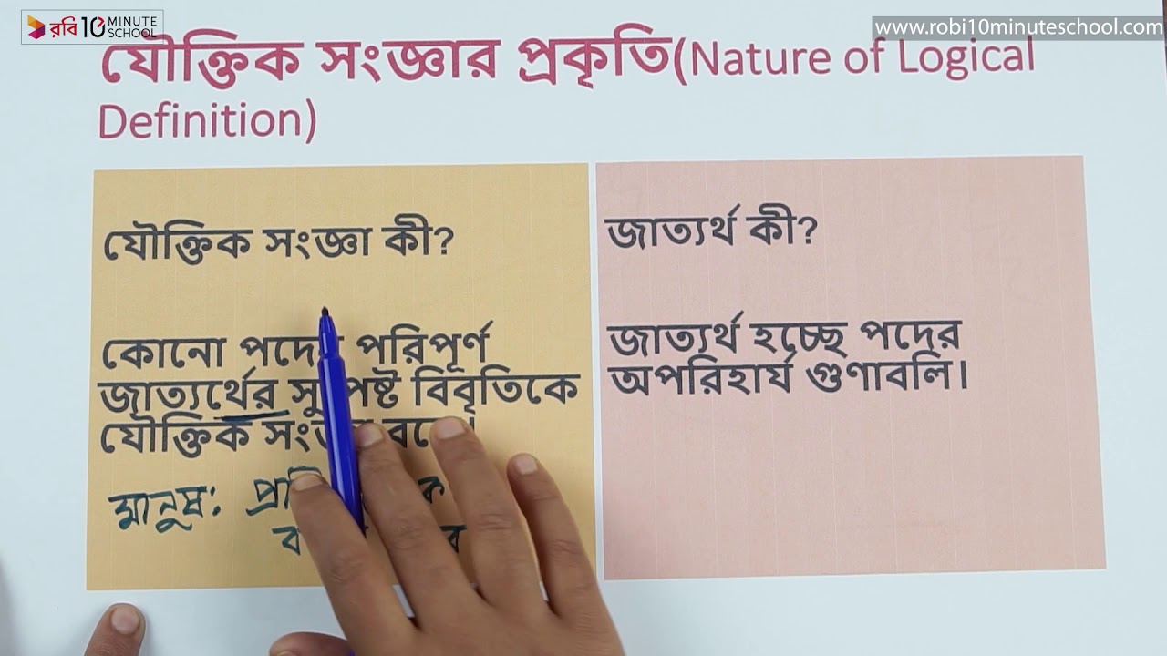 ০১.০৩. অধ্যায় ১ : যৌক্তিক সংজ্ঞা - যৌক্তিক সংজ্ঞার প্রকৃতি [HSC]