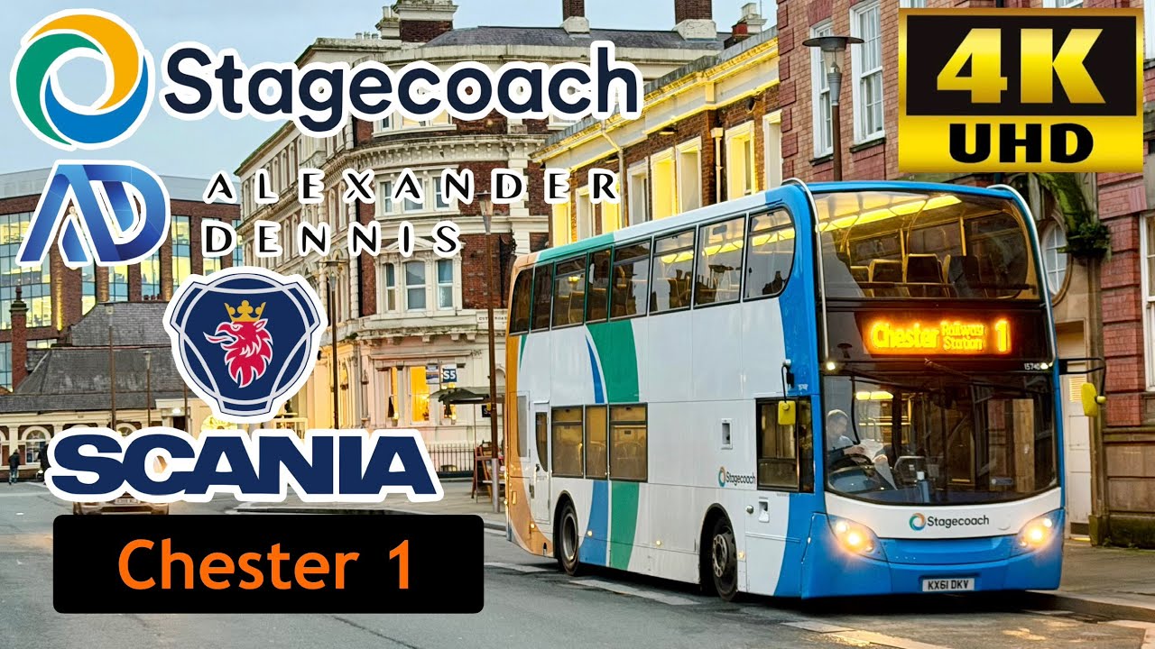 Bus ride from Liverpool to Chester via Cheshire Oaks Outlet, Zoo & Birkenhead route 1 full visual