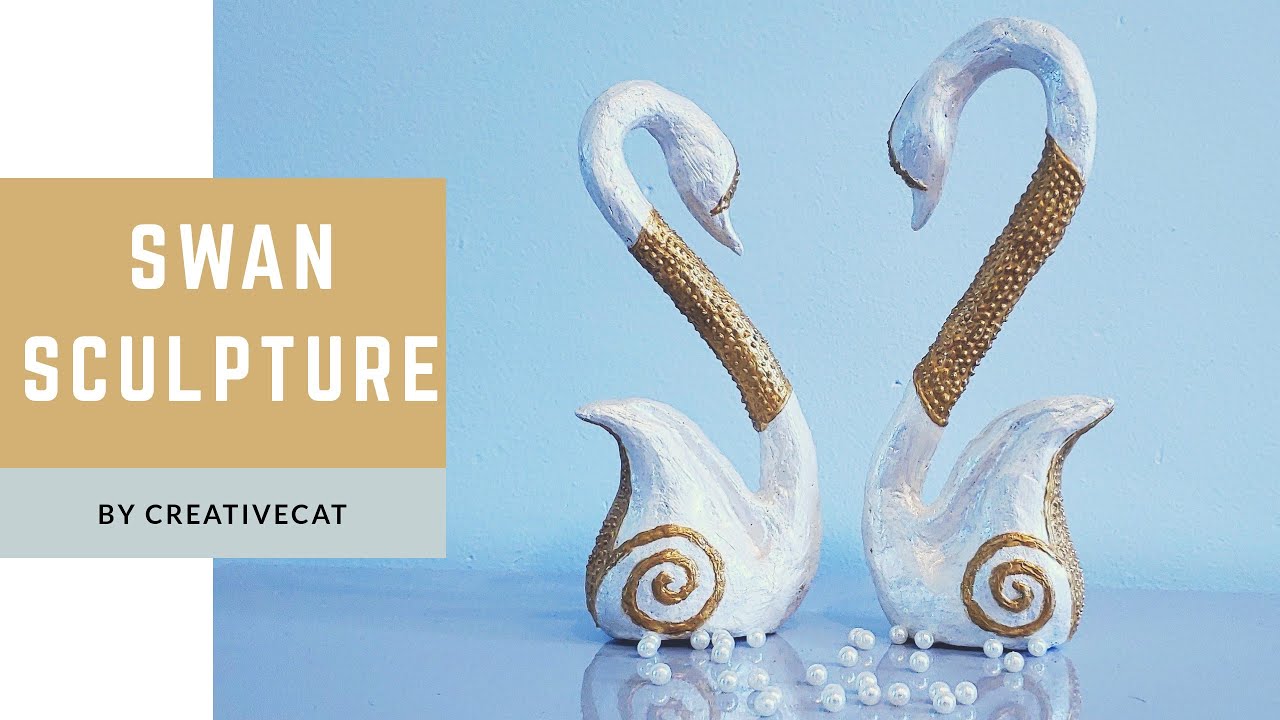 Swan Couple home Decor/Paper Clay/Best out of waste/art and craft