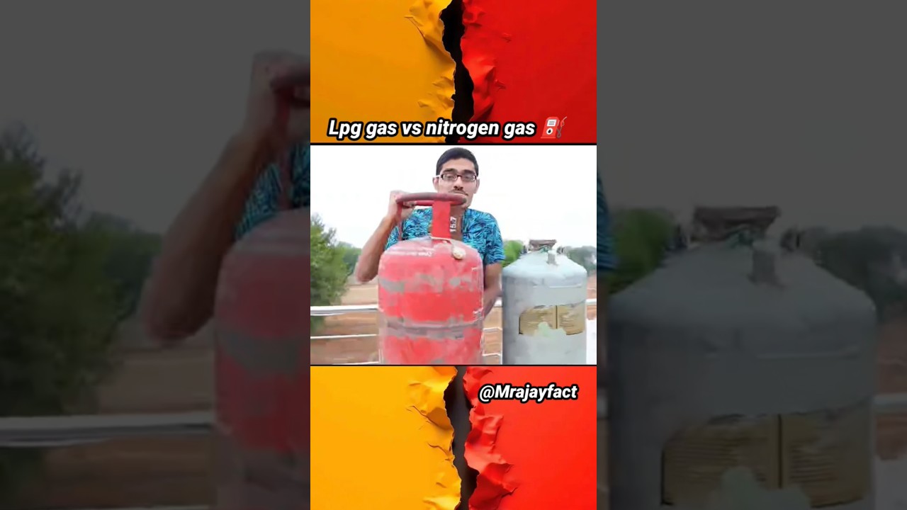 Lpg gas vs Nitrogen Gas ⛽@CrazyXYZ #viral#experiment #shortfact😁⛽