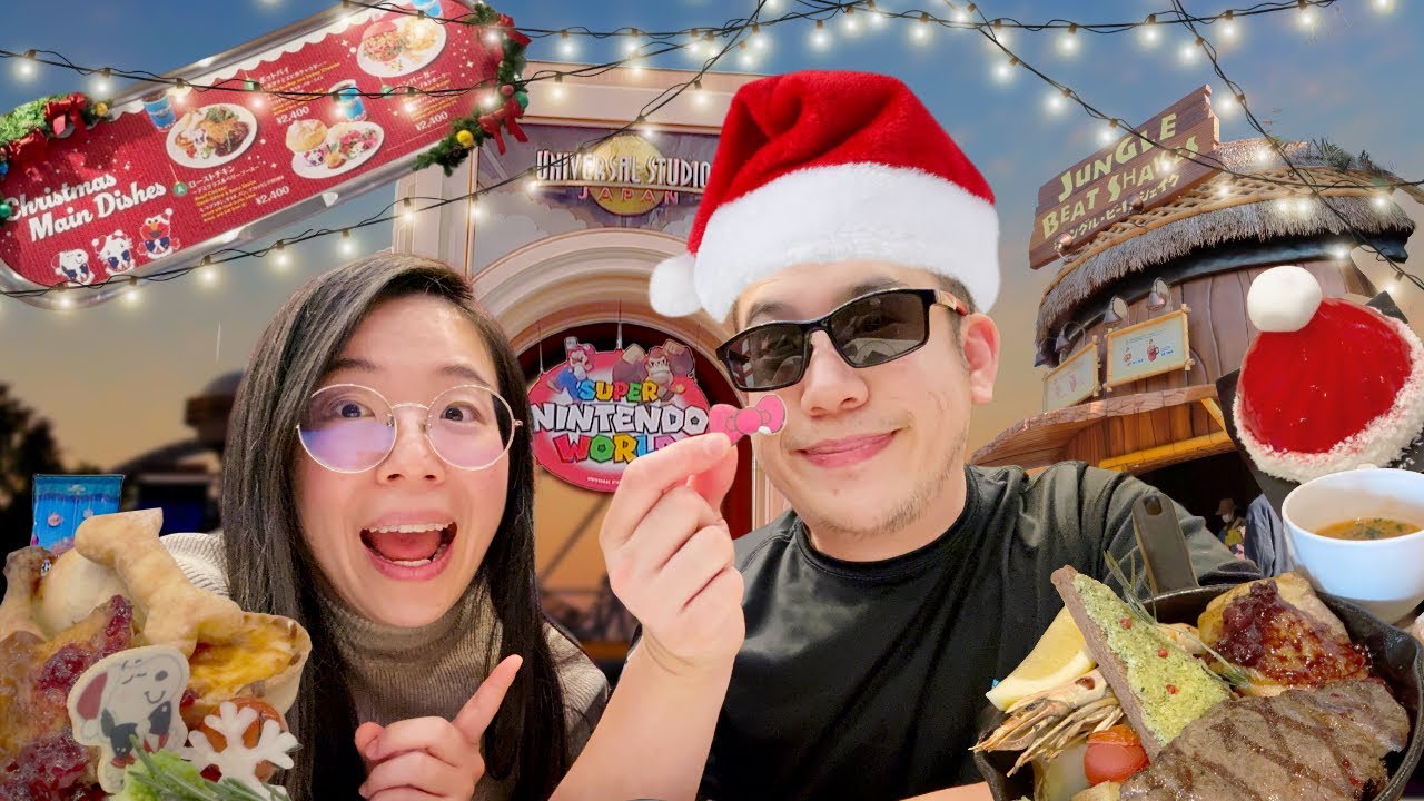 We Ate EVERYTHING at Universal Studios Japan’s Donkey Kong Country + Christmas Feast! 🍌🎄