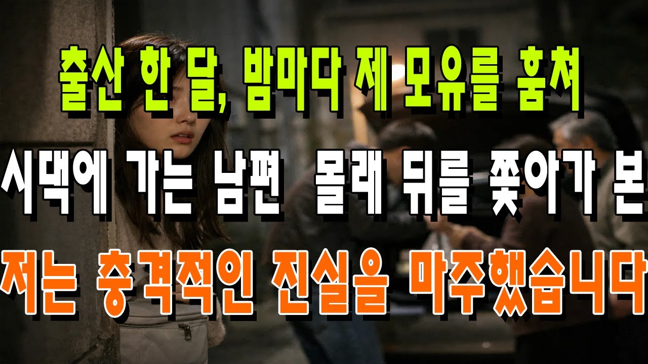 출산 한 달, 밤마다 제 모유를 훔쳐 시댁에 가는 남편  몰래 뒤를 쫓아가 본 저는 충격적인 진실을 마주했습니다