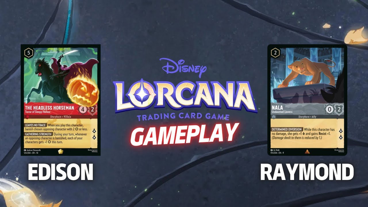 Disney Lorcana - Геймплей - Эдисон (Аметистовый Рубин) против Рэймонда (Янтарный Стил)