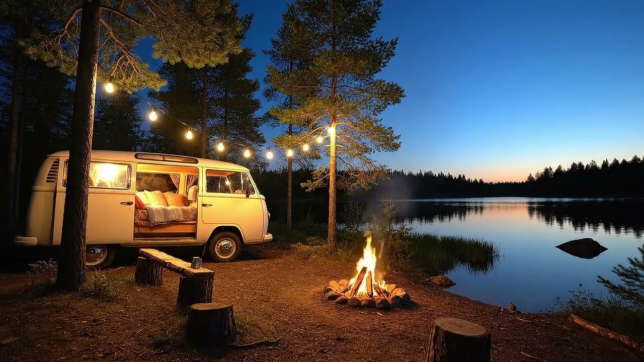 Cozy Campfire with Relaxing Beats for Study, Focus & Sleep (1 Hour)