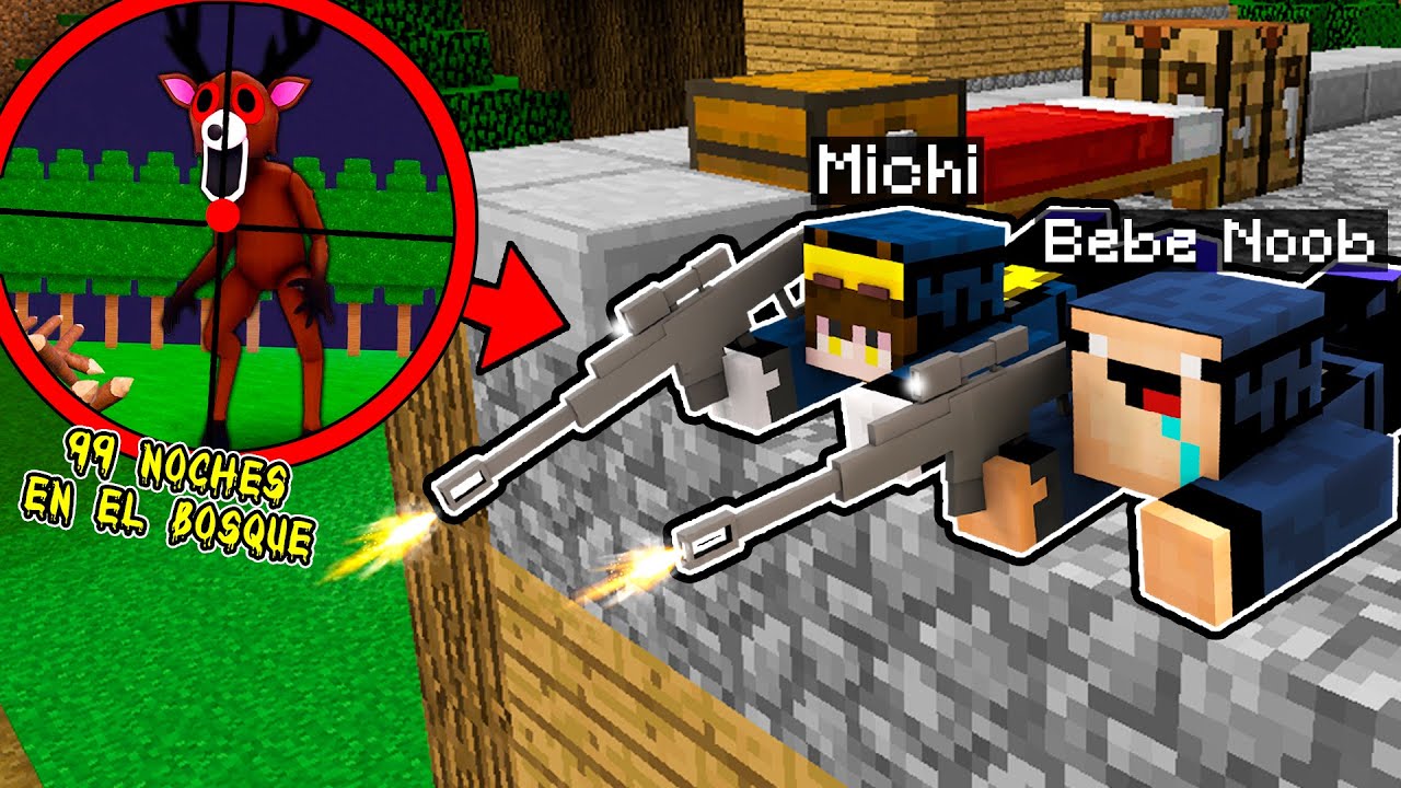 Vamos a CAZAR a el MONSTRUO de 99 NOCHES en el BOSQUE en Minecraft 😨☠️ | 2 Noobs vs CIERVO MALVADO