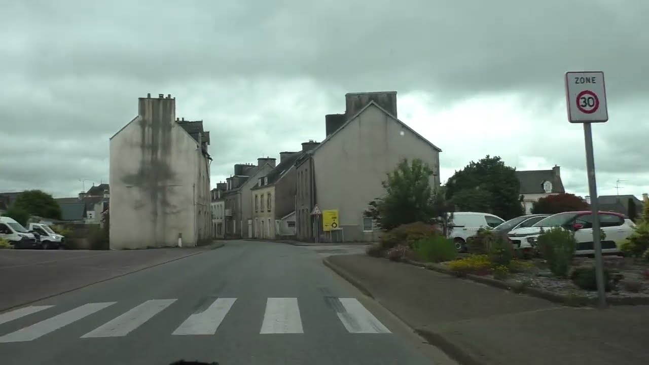 Driving On D1 & D15 From 56110 Gourin To 29370 Coray, Brittany, France 30th June 2024
