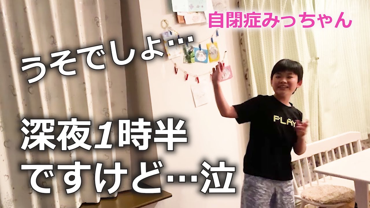 【夜中にテンションMax!!】自閉症みっちゃん眠れない夜と寝不足の朝