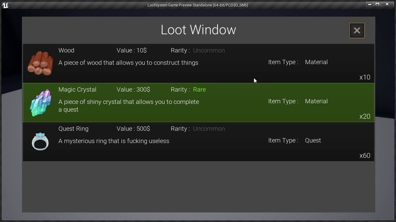 LootSystem UE4 Small Update
