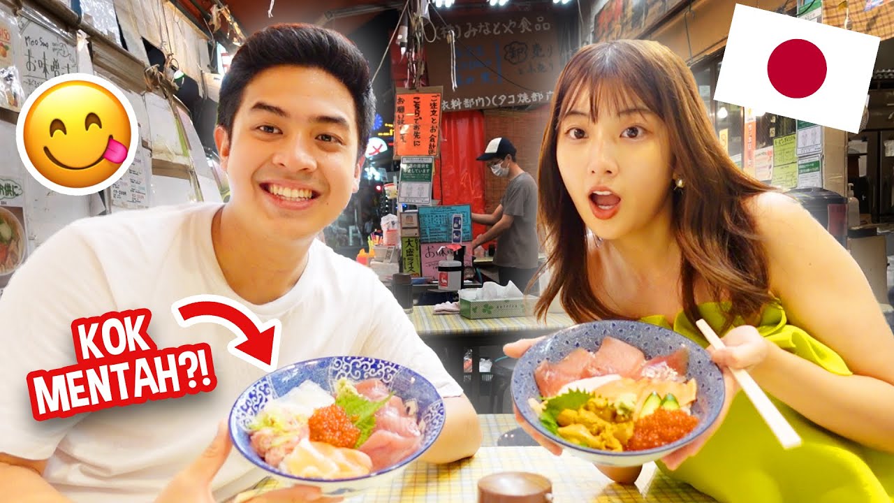 NEMU WARUNG TENDA SEAFOOD DI JEPANG! TAPI MENTAH!? | VLOG JEROME & HITOMI