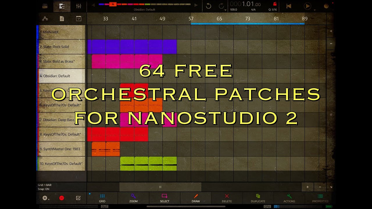 NanoStudio 2 - 64 FREE Orchestral Patches for Obsidian - Let&rsquo;s Check Them Out - iPad Demo