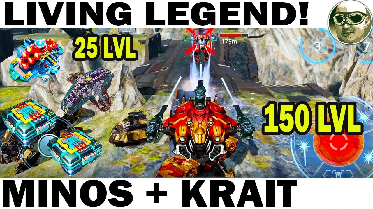 MINOS 150 LVL + 3 KRAIT 25 LVL = LIVING LEGEND FREE FOR ALL WAR ROBOTS REMASTERED