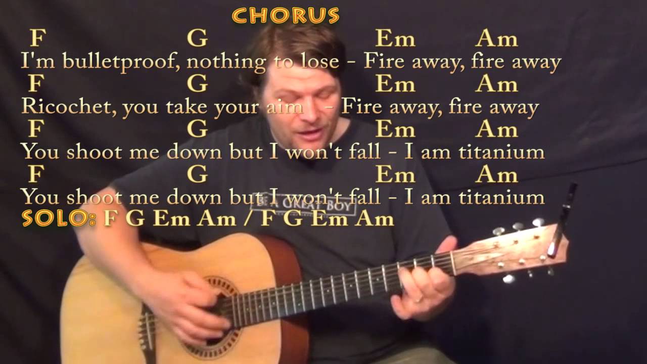 Titanium (David Guetta) Strum Guitar Cover Lesson in C with Chords/Lyrics #titanium #guitarlesson