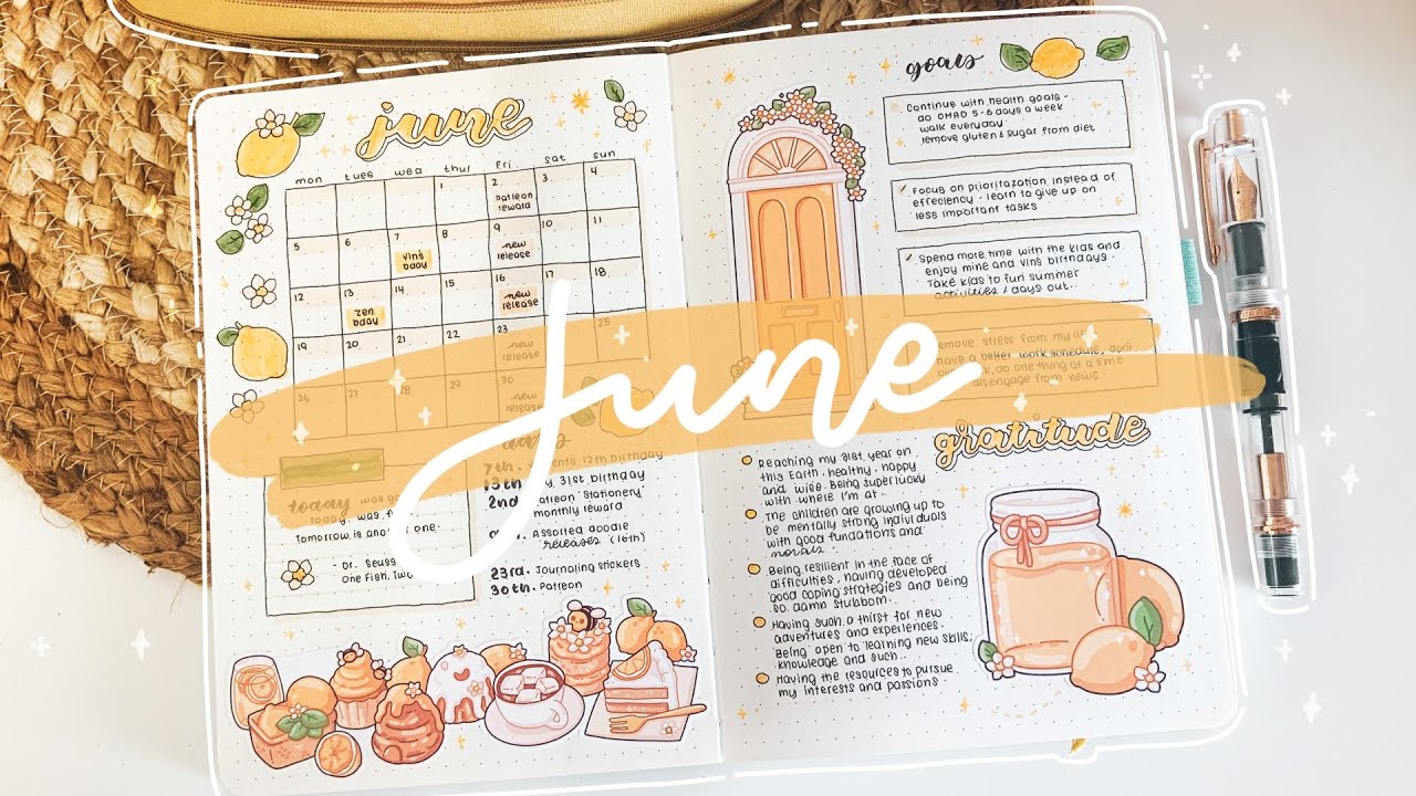 Plan With Me 🍋Summer Bullet Journal Monthly Spreads ✨