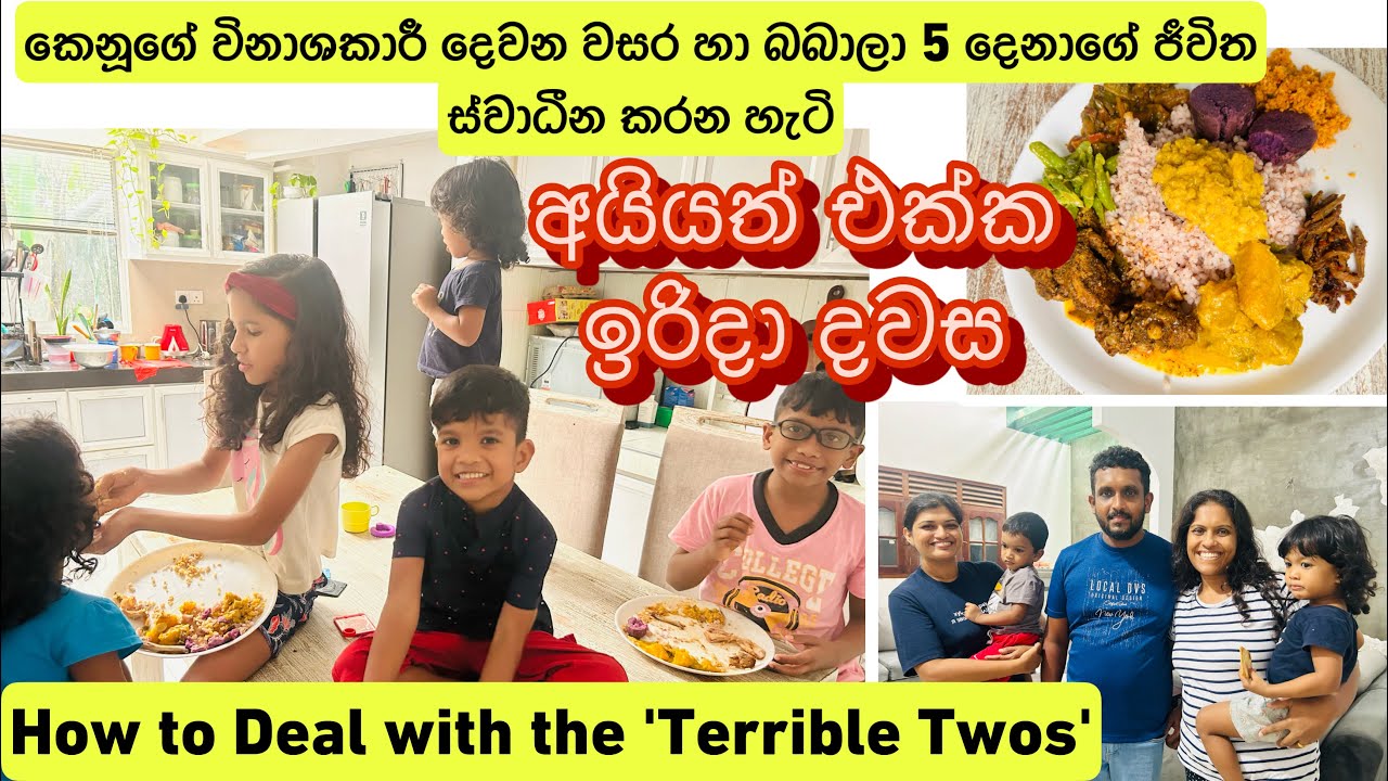 බබාලා 5ක් බලාගන්නේ කොහොමද? Terrible two කියන්නේ මොකක්ද?Tips for Raising Independent Children #v7අපි