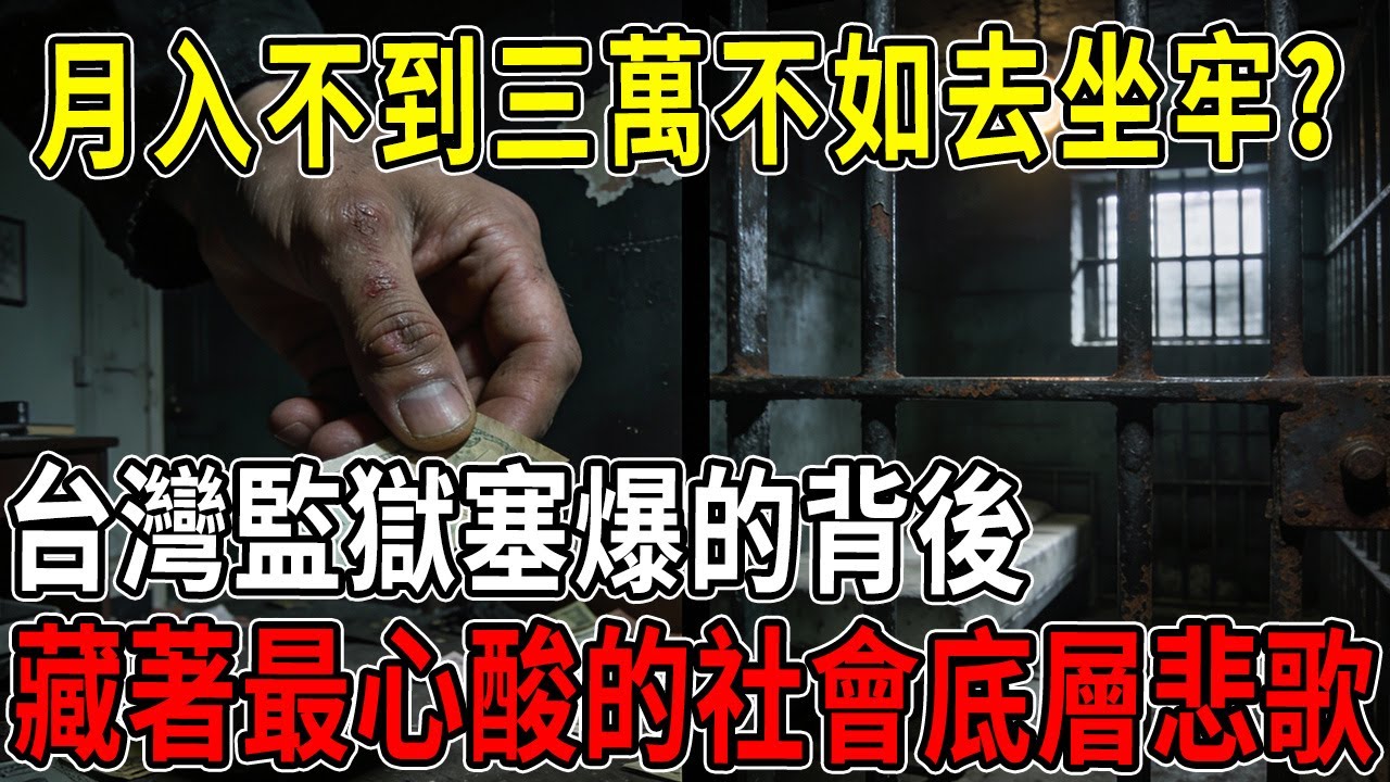 月入不到三萬不如去坐牢？台灣監獄塞爆的背後，藏著最心酸的社會底層悲歌。#台灣監獄 #社會底層 #深度解析