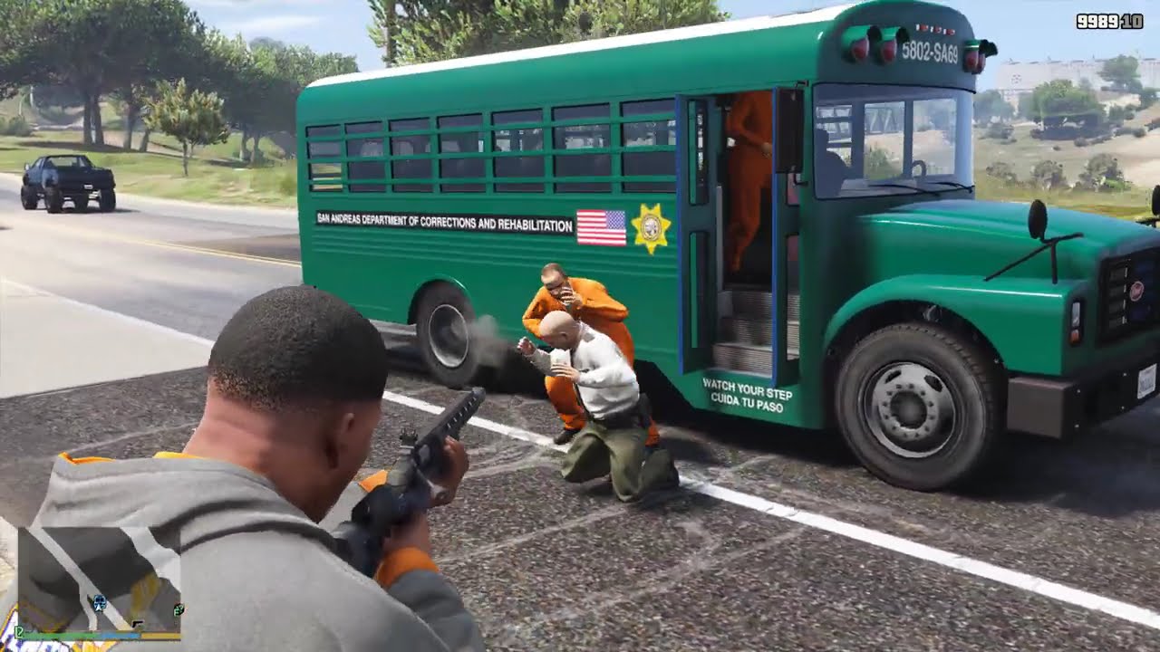 GTA 5 - Prison Bus Jailbreak + Ten Star Escape
