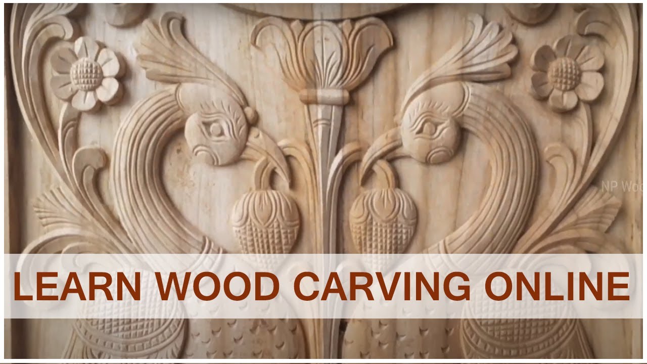 Wood Carving Work | Wooden Door Design Making Work Part 3 | Peacock Wood Carving Door