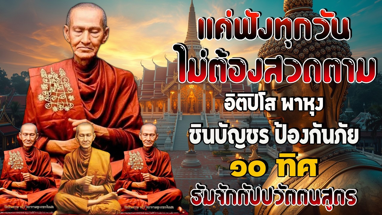 แค่ฟังทุกวันไม่ต้องสวดตาม อิติปิโส พาหุง ชินบัญชร ป้องกันภัย ๑๐ ทิศ มหาเมตตาใหญ่ ธัมจักกัปปวัตตนสูตร