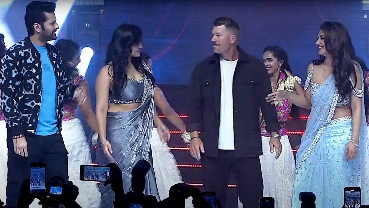 Nithiin, David Warner & SreeLeela Dance Performance | Robinhood Pre Release Event | NTV ENT