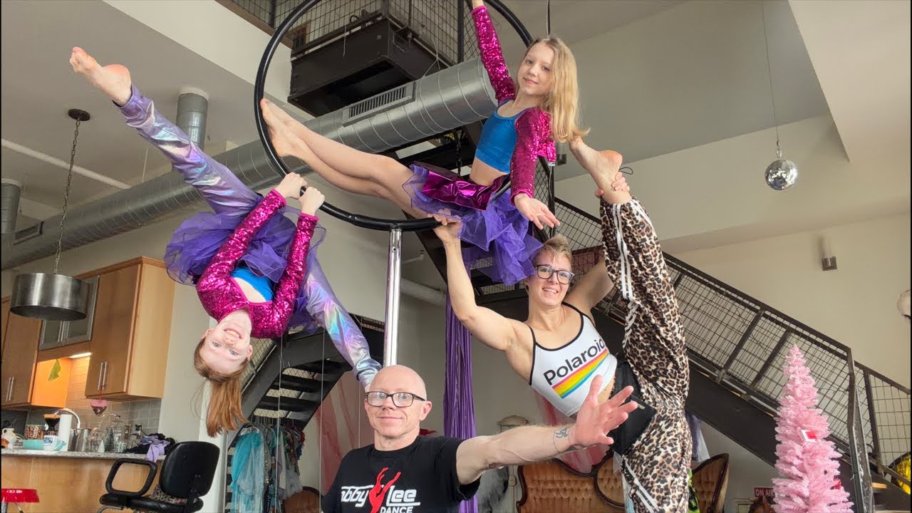 Circus family aerial tricks SUPER Sunday Funday !!!