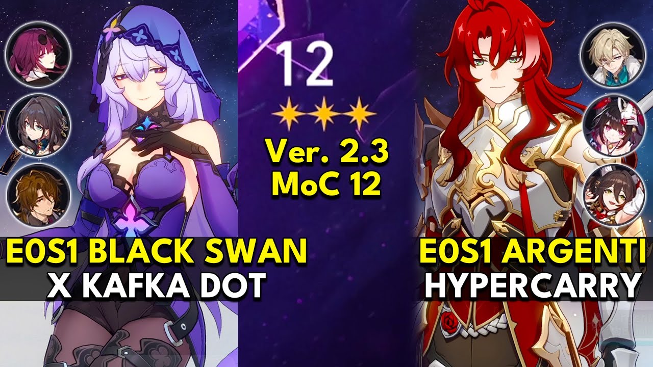 E0S1 Black Swan DoT & E0S1 Argenti Hypercarry | Memory of Chaos Floor 12 3 Stars | Honkai: Star Rail